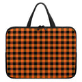 Orange And Black Buffalo Check Print Laptop Sleeve With Handle