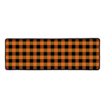 Orange And Black Buffalo Check Print Long Kitchen Mat