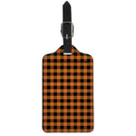 Orange And Black Buffalo Check Print Luggage Tag