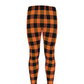 Orange And Black Buffalo Check Print Men's Leggings