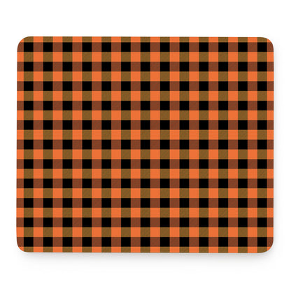 Orange And Black Buffalo Check Print Mouse Pad