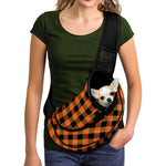 Orange And Black Buffalo Check Print Pet Sling Carrier