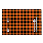 Orange And Black Buffalo Check Print Placemat