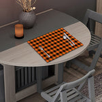 Orange And Black Buffalo Check Print Placemat