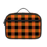 Orange And Black Buffalo Check Print Portable Lunch Bag