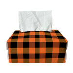 Orange And Black Buffalo Check Print Rectangle Tissue Box Cover