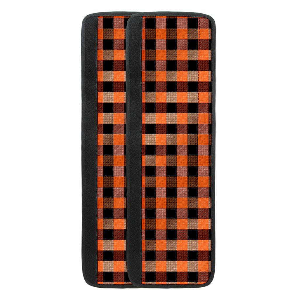 Orange And Black Buffalo Check Print Refrigerator Handle Covers