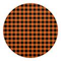 Orange And Black Buffalo Check Print Round Blanket