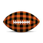 Orange And Black Buffalo Check Print Rugby Ball