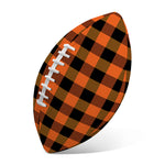 Orange And Black Buffalo Check Print Rugby Ball