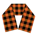 Orange And Black Buffalo Check Print Scarf
