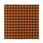 Orange And Black Buffalo Check Print Silk Bandana