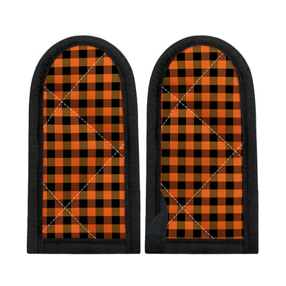 Orange And Black Buffalo Check Print Skillet Handle Cover