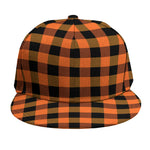 Orange And Black Buffalo Check Print Snapback Cap