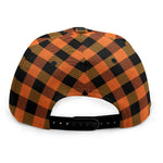 Orange And Black Buffalo Check Print Snapback Cap