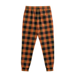 Orange And Black Buffalo Check Print Sweatpants