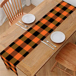 Orange And Black Buffalo Check Print Table Runner