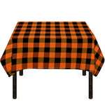 Orange And Black Buffalo Check Print Tablecloth