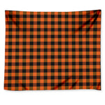 Orange And Black Buffalo Check Print Tapestry