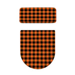 Orange And Black Buffalo Check Print Toilet Lid And Tank Cover Set