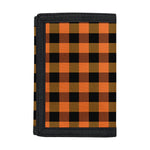 Orange And Black Buffalo Check Print Trifold Wallet