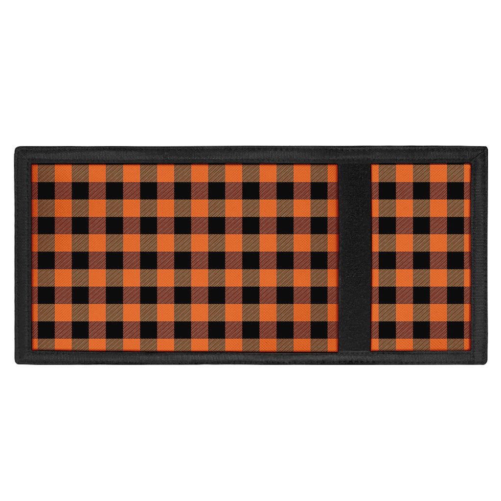 Orange And Black Buffalo Check Print Trifold Wallet