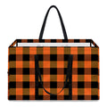 Orange And Black Buffalo Check Print Utility Tote Bag