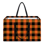 Orange And Black Buffalo Check Print Utility Tote Bag