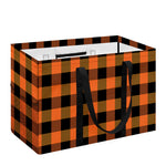 Orange And Black Buffalo Check Print Utility Tote Bag
