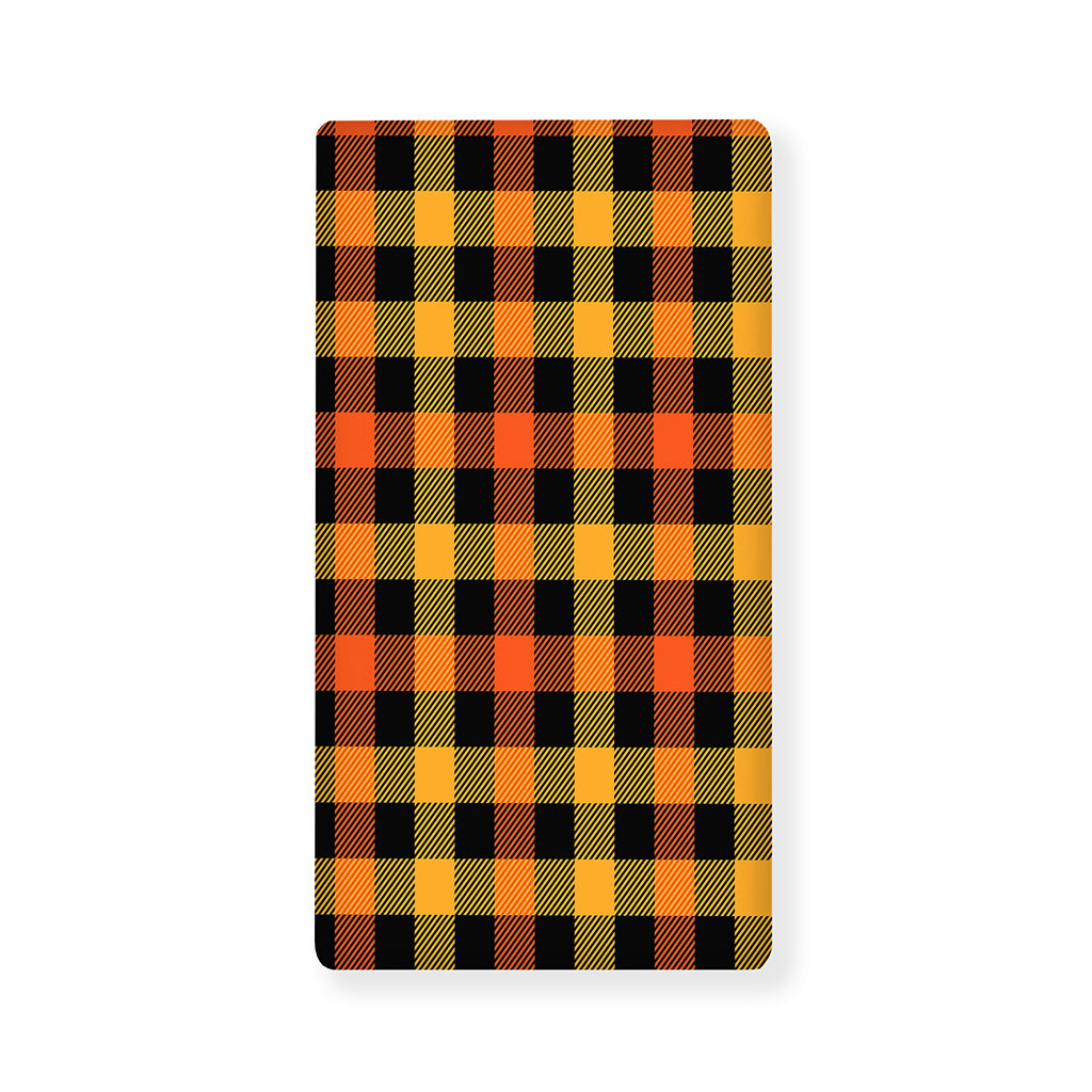 Orange And Black Buffalo Plaid Print Baby Crib Sheet