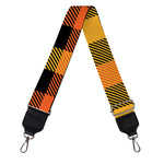 Orange And Black Buffalo Plaid Print Bag Strap