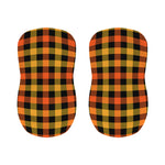 Orange And Black Buffalo Plaid Print Bar Stool Covers