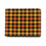 Orange And Black Buffalo Plaid Print Bifold Wallet
