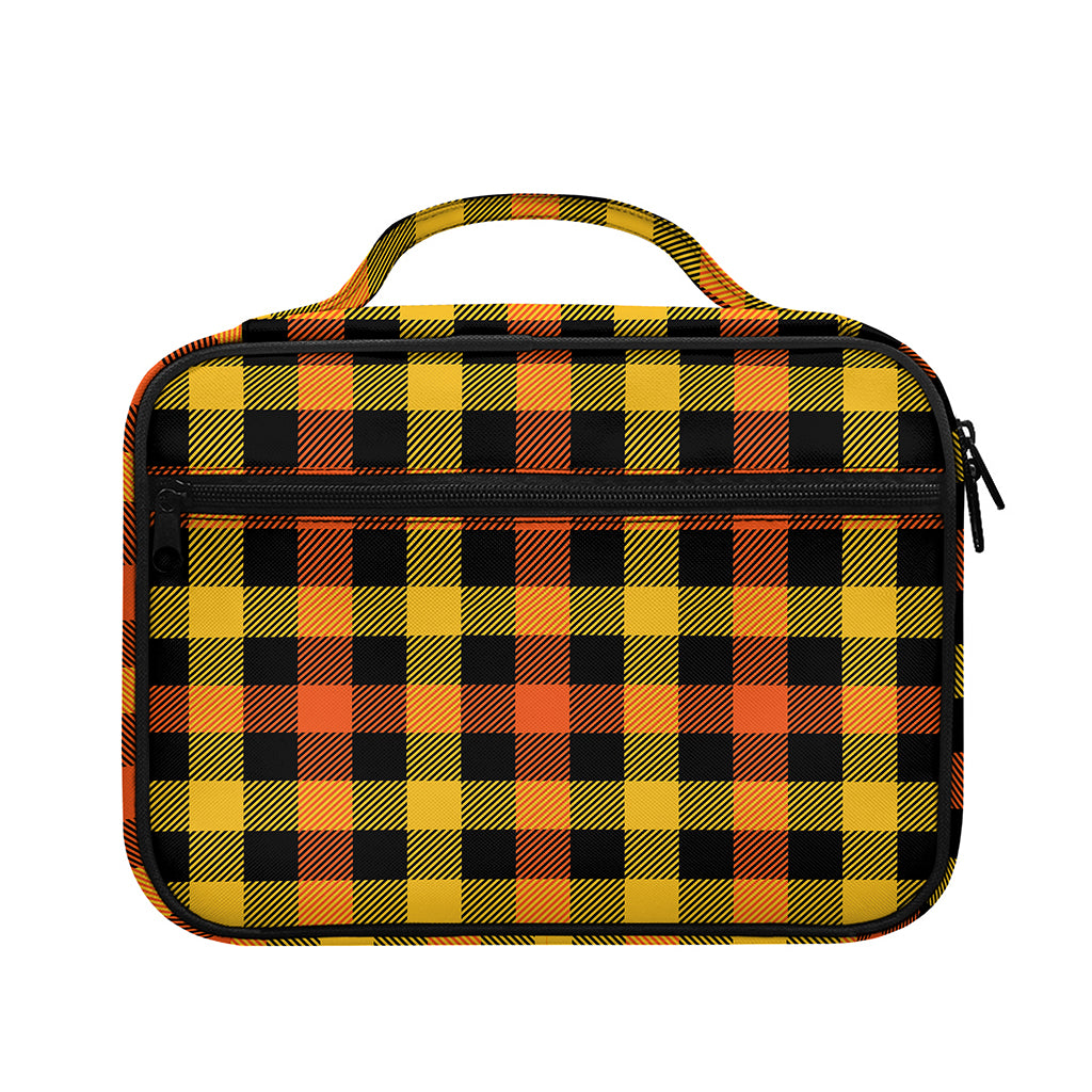 Orange And Black Buffalo Plaid Print Briefcase Bible Bag