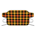 Orange And Black Buffalo Plaid Print Car Windshield Snow Cover