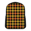 Orange And Black Buffalo Plaid Print Casual Backpack