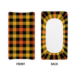 Orange And Black Buffalo Plaid Print Changing Pad Cover