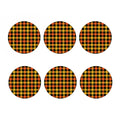 Orange And Black Buffalo Plaid Print Coaster Set