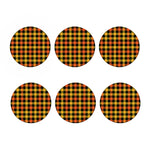 Orange And Black Buffalo Plaid Print Coaster Set