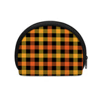 Orange And Black Buffalo Plaid Print Coin Purse