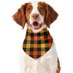 Orange And Black Buffalo Plaid Print Dog Bandana