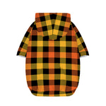 Orange And Black Buffalo Plaid Print Dog Zip Up Hoodie