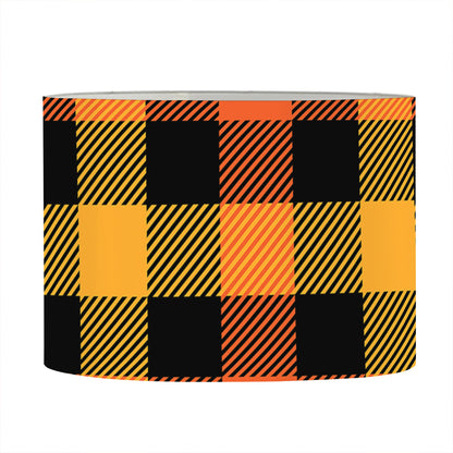 Orange And Black Buffalo Plaid Print Drum Lamp Shade