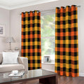Orange And Black Buffalo Plaid Print Extra Wide Grommet Curtains