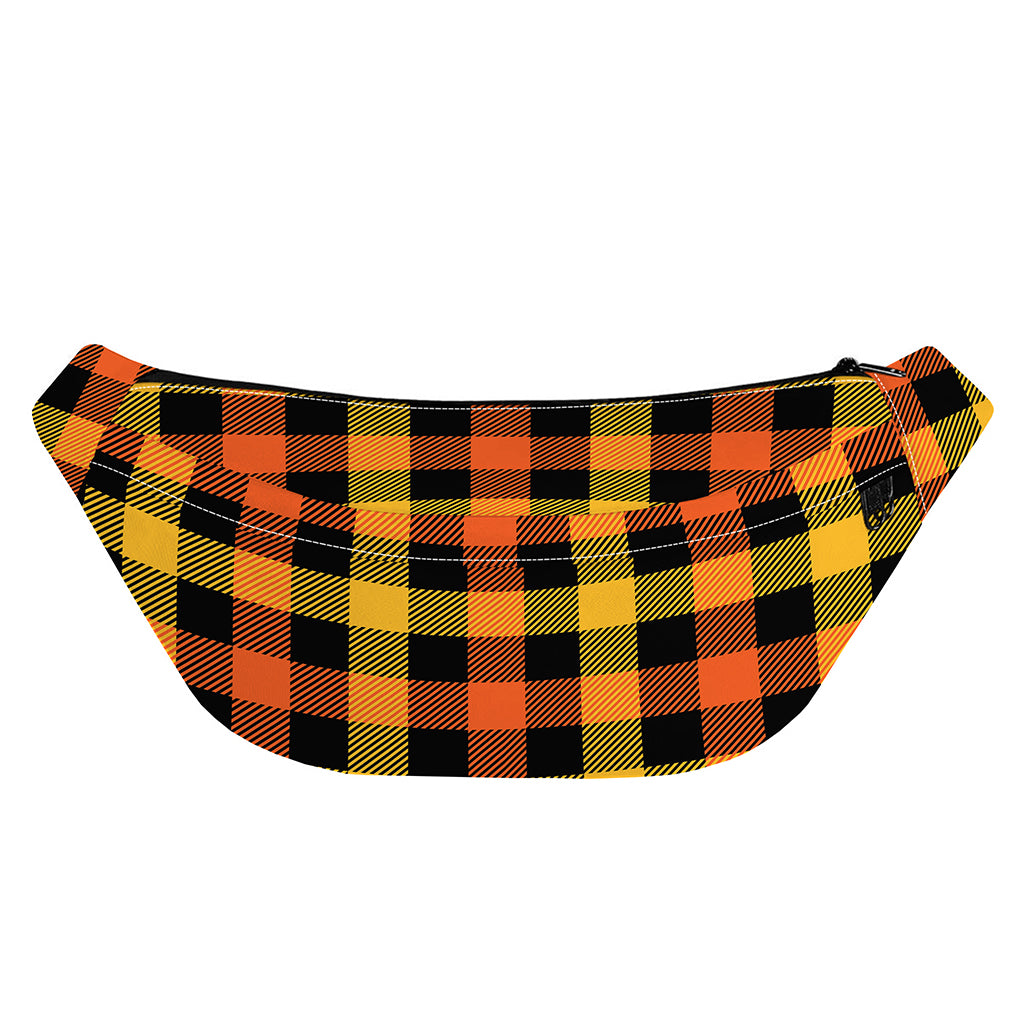 Orange And Black Buffalo Plaid Print Fanny Pack