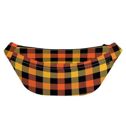 Orange And Black Buffalo Plaid Print Fanny Pack