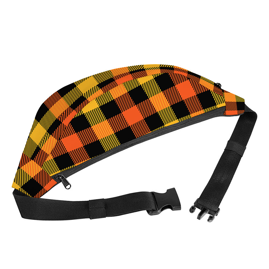 Orange And Black Buffalo Plaid Print Fanny Pack