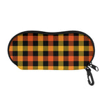 Orange And Black Buffalo Plaid Print Glasses Case