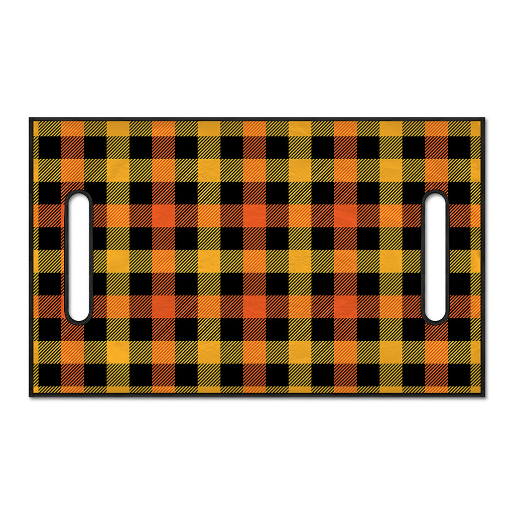 Orange And Black Buffalo Plaid Print Golf Cart Seat Cover