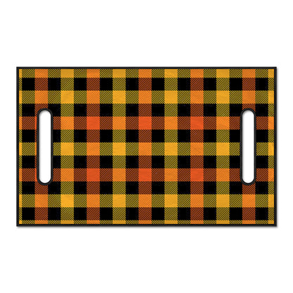Orange And Black Buffalo Plaid Print Golf Cart Seat Cover
